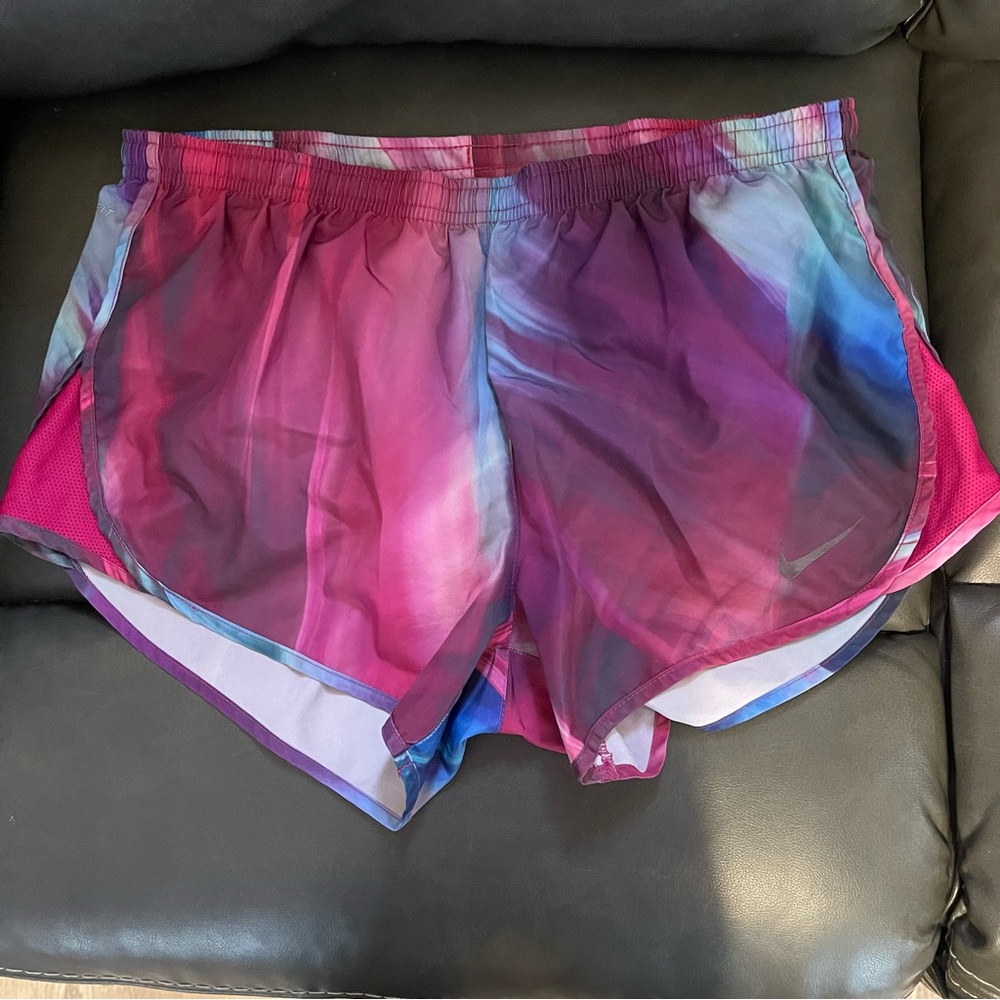 Nike Women's Vivid Pink and Purple Athletic Shorts